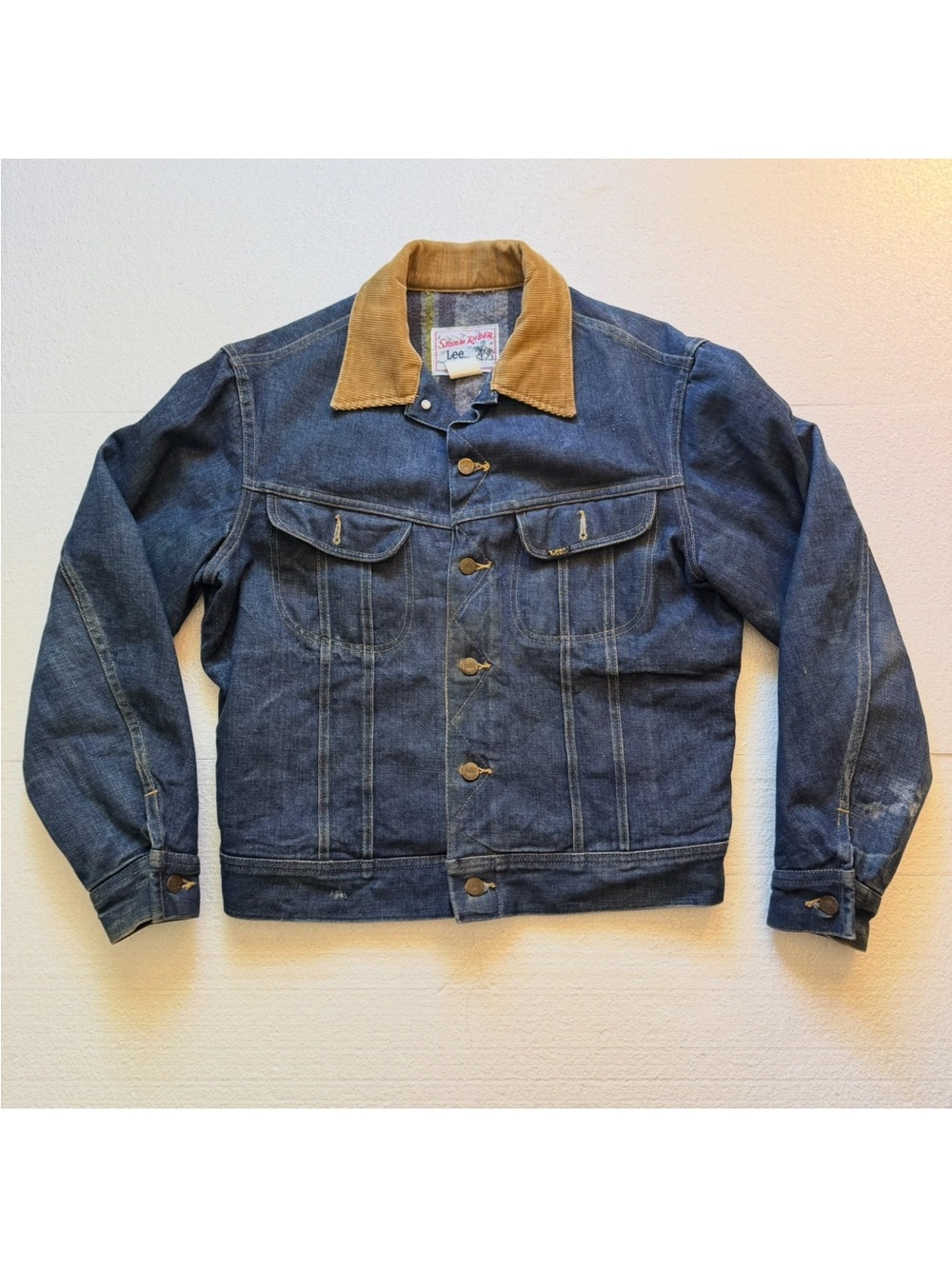Vintage Lee Storm Rider Corduroy Blanket Denim Jacket Men's Medium